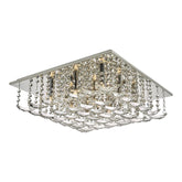 Dar Lighting  Orella Flush Crystal Square 9 Lt